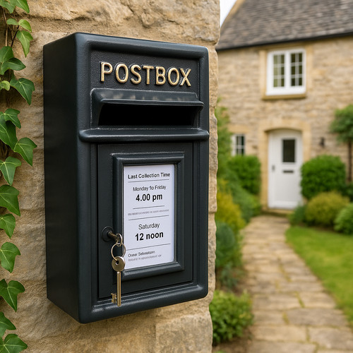 Classic post box black - post,