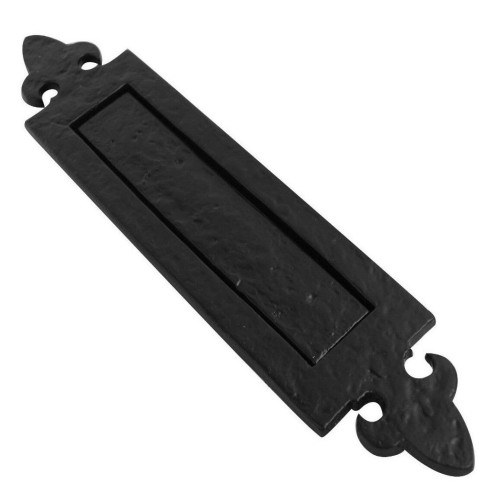 Black antique letter box plate - letter,
