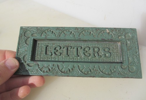 Victorian iron letterbox - iron,