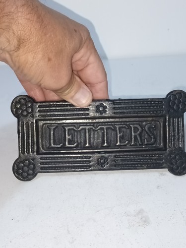 Antique cast iron letter box - cast,