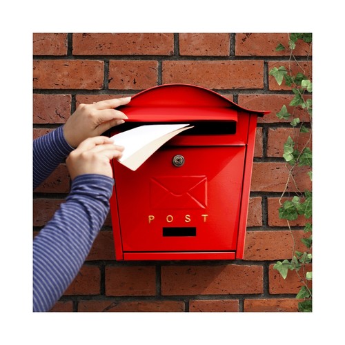 Post box red wall - box,