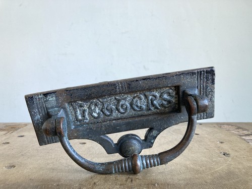 Cast iron letterbox - cast, knocker