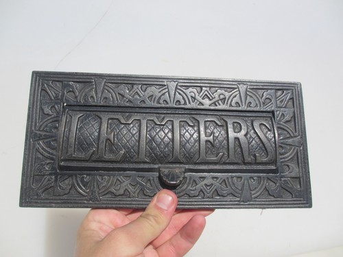 Large victorian iron letterbox - iron,