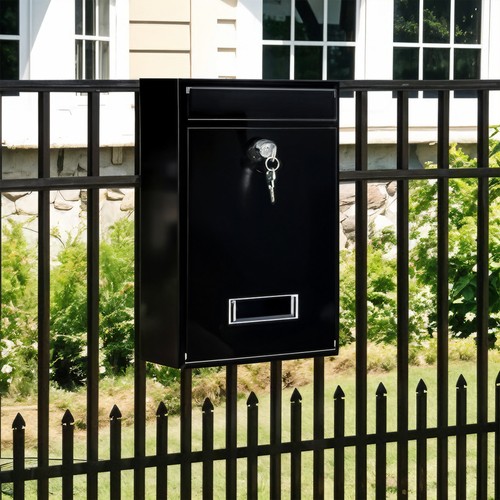 Black iron wall - wall, mailbox